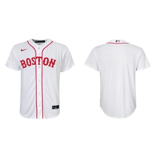 Youth Boston Red Sox White 2021 Patriots' Day Replica Jersey