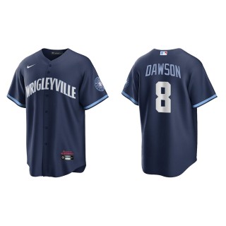 Andre Dawson #8 Cubs 2021 City Connect Jersey Navy Replica