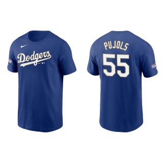Albert Pujols #55 Dodgers 2021 Gold Program T-Shirt Royal