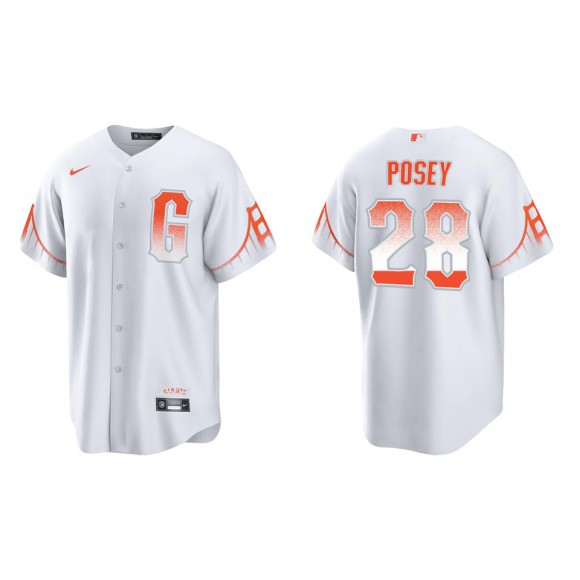 Buster Posey #28 Giants 2021 City Connect Jersey White Replica