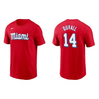 Adam Duvall #14 Marlins 2021 City Connect T-Shirt Red