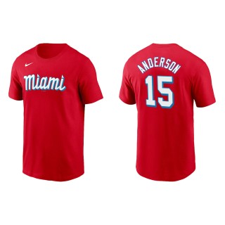 Brian Anderson #15 Marlins 2021 City Connect T-Shirt Red