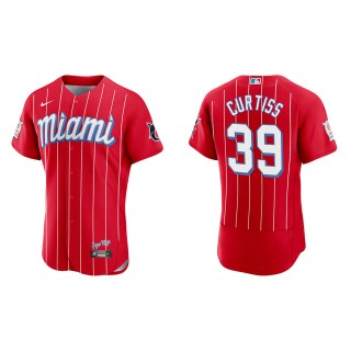 John Curtiss #39 Marlins 2021 City Connect Jersey Red Authentic