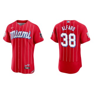 Jorge Alfaro #38 Marlins 2021 City Connect Jersey Red Authentic
