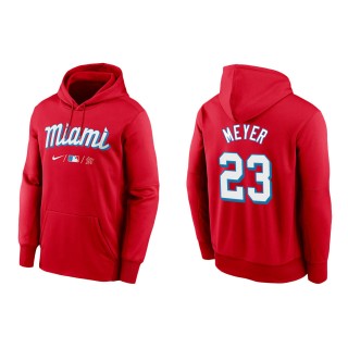 Max Meyer #23 Marlins 2021 City Connect Hoodie Red