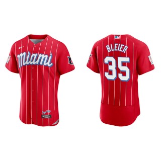 Richard Bleier #35 Marlins 2021 City Connect Jersey Red Authentic