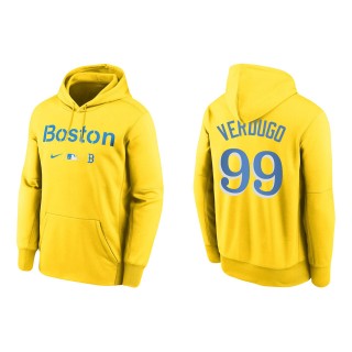 Alex Verdugo #99 Red Sox 2021 City Connect Hoodie Gold