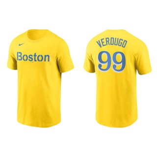 Alex Verdugo #99 Red Sox 2021 City Connect T-Shirt Gold