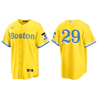 Bobby Dalbec #29 Red Sox 2021 City Connect Jersey Gold Light Blue Replica