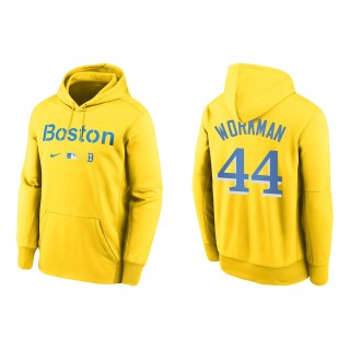 Brandon Workman #44 Red Sox 2021 City Connect Hoodie Gold