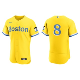 Carl Yastrzemski #8 Red Sox 2021 City Connect Jersey Gold Light Blue Authentic