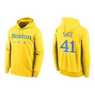 Chris Sale #41 Red Sox 2021 City Connect Hoodie Gold