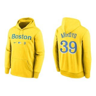 Christian Arroyo #39 Red Sox 2021 City Connect Hoodie Gold