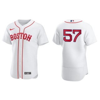 Eduardo Rodriguez #57 Red Sox 2021 Patriots' Day Jersey White Authentic