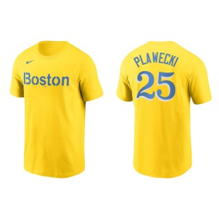 Kevin Plawecki #25 Red Sox 2021 City Connect T-Shirt Gold