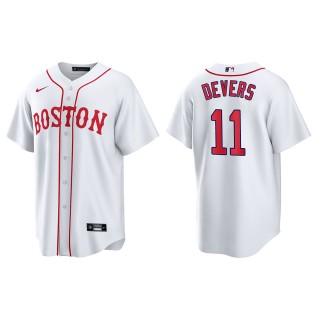 Rafael Devers #11 Red Sox 2021 Patriots' Day Jersey White Replica