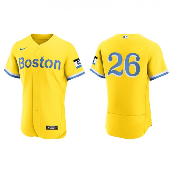 Wade Boggs #26 Red Sox 2021 City Connect Jersey Gold Light Blue Authentic