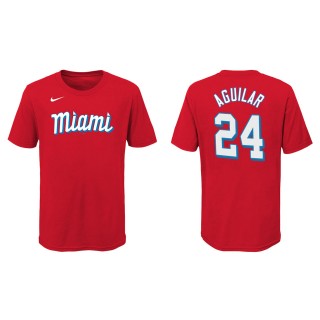 Youth Jesus Aguilar #24 Marlins 2021 City Connect T-Shirt Red