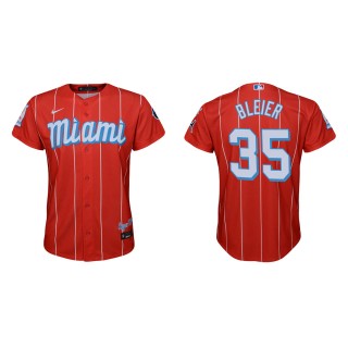 Youth Richard Bleier #35 Marlins 2021 City Connect Jersey Red Replica