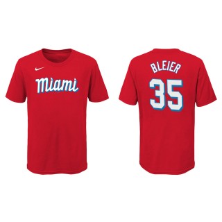 Youth Richard Bleier #35 Marlins 2021 City Connect T-Shirt Red