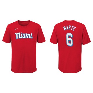 Youth Starling Marte #6 Marlins 2021 City Connect T-Shirt Red