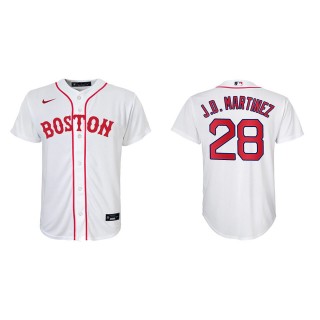 Youth J.D. Martinez #28 Red Sox 2021 Patriots' Day Jersey White Replica