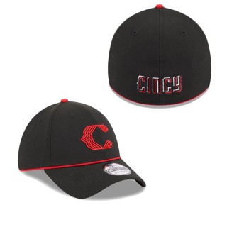 Men's Cincinnati Reds Black 2023 City Connect 39THIRTY Flex Fit Hat