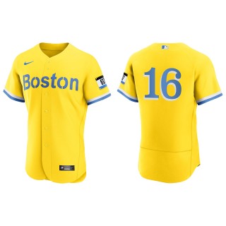 Jarren Duran Boston Red Sox Nike Gold Light Blue City Connect Authentic Jersey