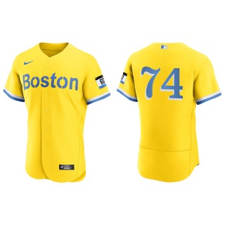 Kenley Jansen Boston Red Sox Nike Gold Light Blue City Connect Authentic Jersey
