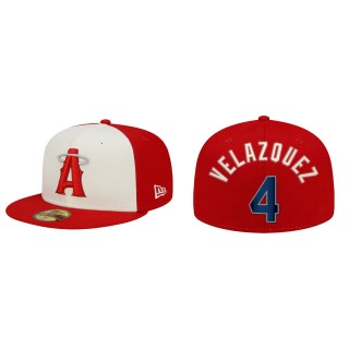 Andrew Velazquez Los Angeles Angels Red 2022 City Connect 59FIFTY Fitted Hat