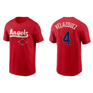 Andrew Velazquez Men's Los Angeles Angels Nike Red 2022 City Connect Name & Number T-Shirt