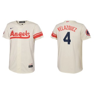 Andrew Velazquez Youth Los Angeles Angels Nike Cream 2022 City Connect Replica Team Jersey