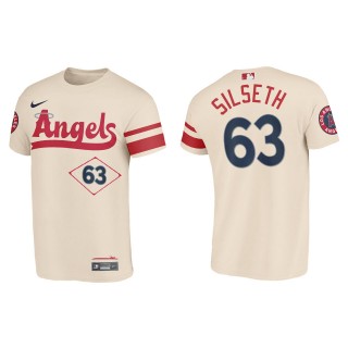 Chase Silseth Los Angeles Angels Cream 2022 City Connect T-Shirt