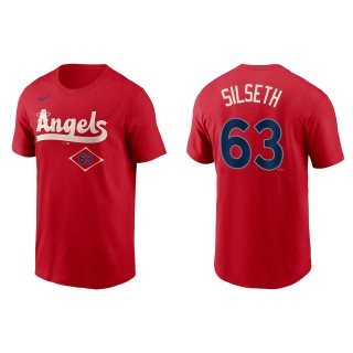 Chase Silseth Men's Los Angeles Angels Nike Red 2022 City Connect Name & Number T-Shirt