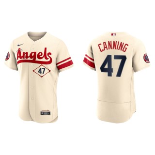Griffin Canning Men's Los Angeles Angels Nike Cream 2022 City Connect Authentic Team Jersey