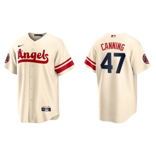Griffin Canning Men's Los Angeles Angels Nike Cream 2022 City Connect Replica Player Jersey