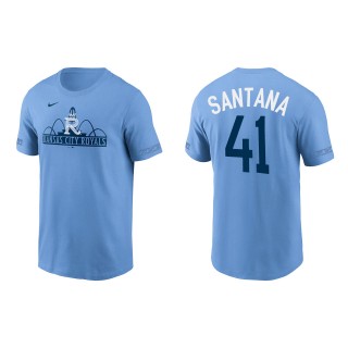 Men's Kansas City Royals Carlos Santana Light Blue 2022 City Connect T-Shirt