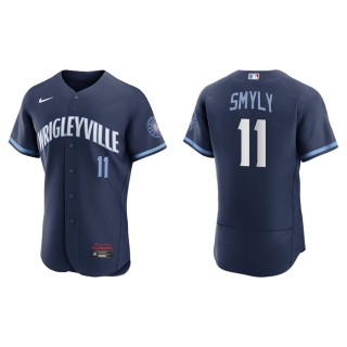 Men's Chicago Cubs Drew Smyly Navy 2021 City Connect Authentic Jersey
