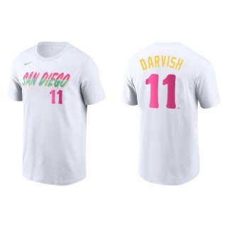 Yu Darvish San Diego Padres White 2022 City Connect Name & Number T-Shirt